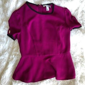 Magenta peplum blouse